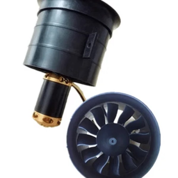 Motor 70 Durchlass 129mm 12-Blatt-EDF-Kanalventilator 2850-6S Bürstenloser Motor Dynamische Balance Hohe Leistung für Rc Jet Airplane EDF Plane